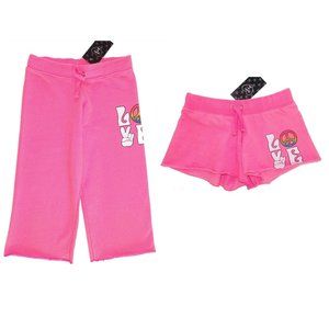 Flowers by Zoe fluo pink shorts & Pink capri pants